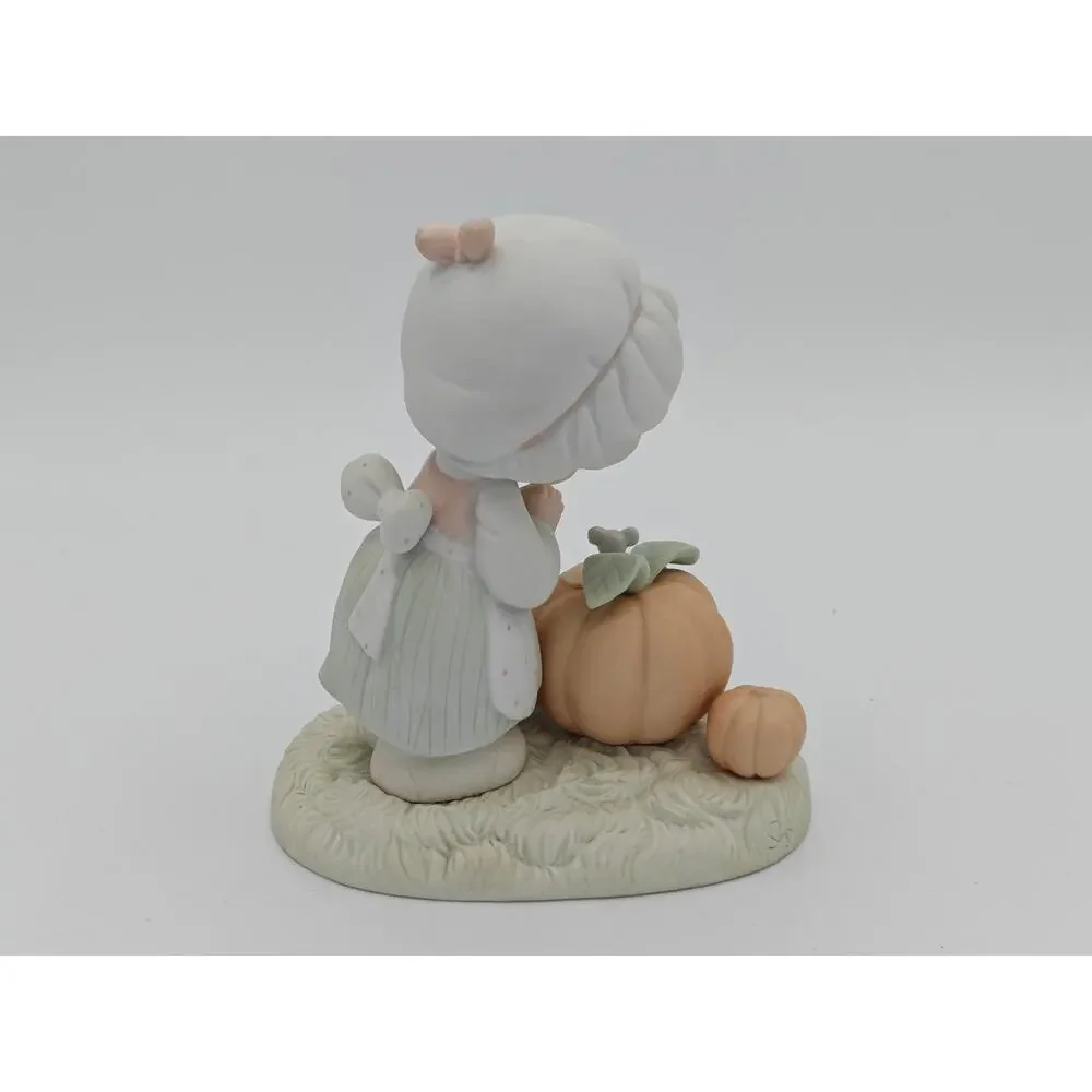 Precious Moments October Girl with Pumpkin Mouse 110094 1988‎ Figurine Enesco